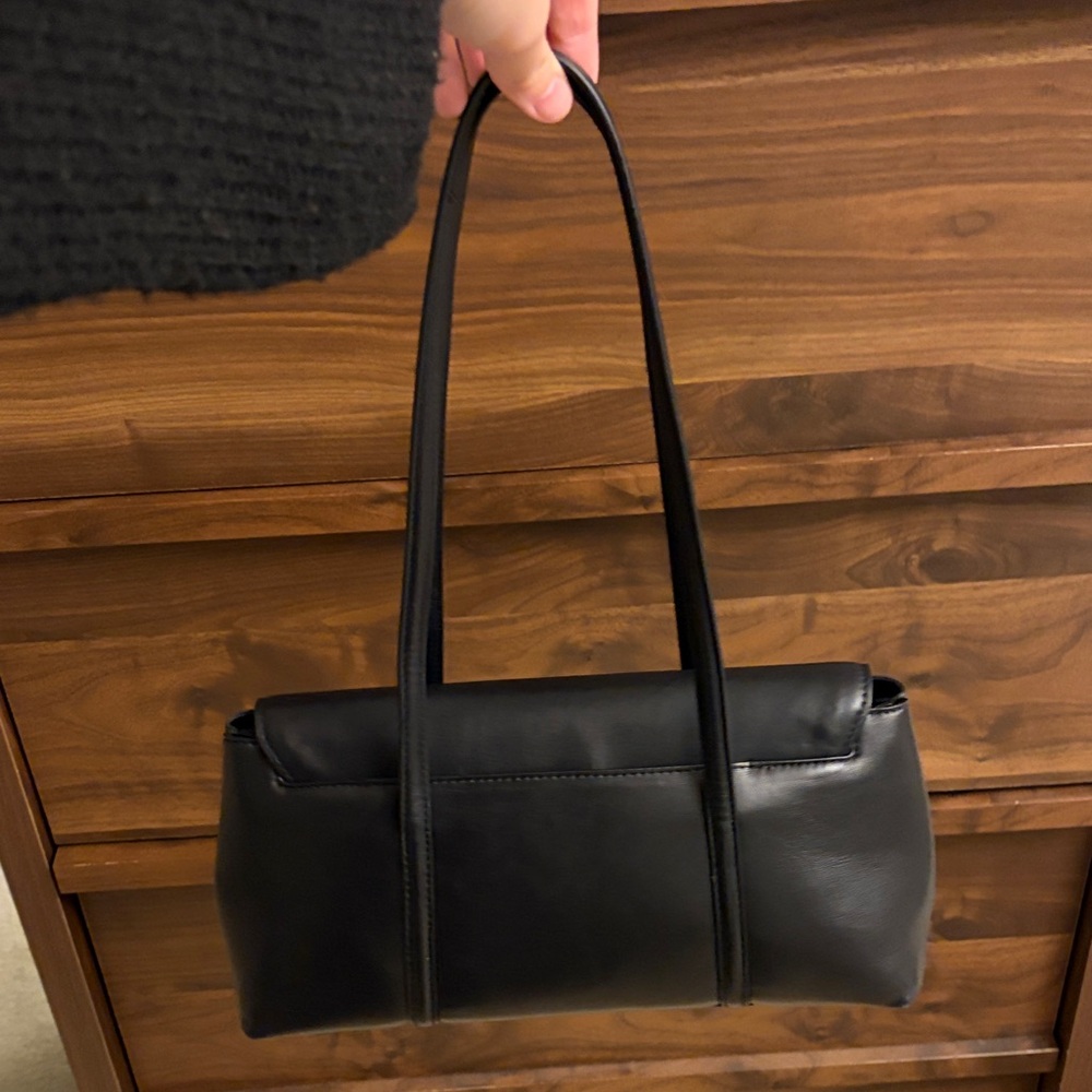 COS Chic Black Genuine Leather Shoulder Bag